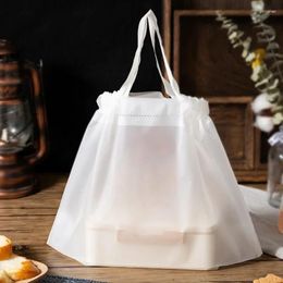 Storage Bags Take Away Packaging Bag Tie Mouth Pull Rope Salad Food Portable Dim Sum Thickened Plastic