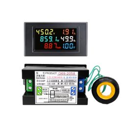 6IN1 AC monitor 110V 220V 380V 100A Voltage Current Power Factor Active KWH Electric energy Frequency Metre Digital LCD VOLT AMP