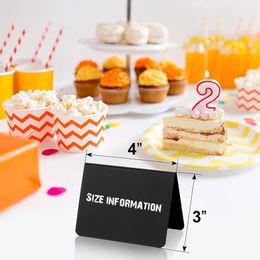 20 Pieces Mini Chalkboard Signs A-Shaped Chalkboard Tables Buffet Tags PVC Erasable Blackboards with White Chalk Markers