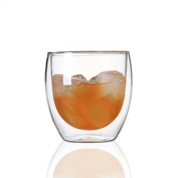 Heat-Resistant Double Wall Glass Cup Beer Espresso Coffee Set Water Tea Wine Whiskey Drinkware Shot Glasses