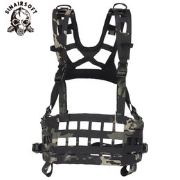 Tactical SPC Convertible Chest Rigs Lightweight Vest Portable Buckle CS Wargame Laser Cut Chest Hanging MOLLE Hunting Accessory