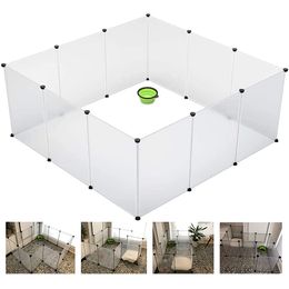 Pet Playpen Large Plastic Portable Yard Fence Cage Indoor and Outdoor for Small Animals; Hamsters, Puppies, Kittens, Rabbits