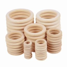 20-80mm DIY Jewelry Making Crafts Unfinished 5/10/15/20/25/50Pcs Wooden Round Circle Wood Rings Baby Toys Handmade Accessories