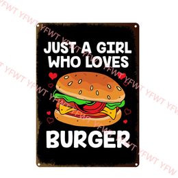 Vintage Kitchen Rules Plaque Burgers Fries Metal Tin Sign Cafe Home Room Decor Fast Food Metal Plate Dinning Wall Poster