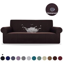 Stretchable Waterproof Sofa Cover Plain Colour Elastic Sofa Slipcover for Living Room Couch Cover Furniture Protector Home Decor