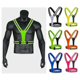 LED Reflective Vest Glowing Reflector Straps Warning Lights for Kids Childregear n Night Running Cycling Hiking Gear Reflective