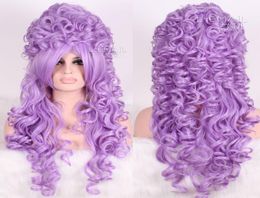 Marie Antoinette Baroque Lavender Renaissance Long Wave Curly Cosplay Wig2648987