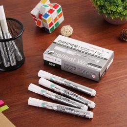 4pcs White Waterproof Paint Marker Pen Wood Metal Glass CD Car Tire Mark Tool School Office Supply Stationery Paintbrush MP25