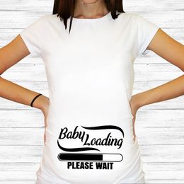 Pregnancy Stretch T Shirt Twins Now Loading Please Wait Funny Baby Gift Present Maternity Summer Short Sleeve Shirts