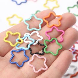 16x16mm 20pcs/Lot Star Shape Twisted Open Split Rings For Jewelry Making DIY Handmade Bracelet Jump Rings Connector Accessories
