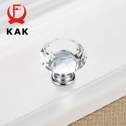 KAK 30mm 5pcs Diamond Shape Crystal Glass Knobs Cupboard Pulls Drawer Knobs Kitchen Cabinet Handles Furniture Handle Hardware