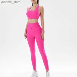 Yoga Outfits Seamless Yoga Bra Womens Sportswear High Waisted Hip Lifting Yoga Pants Training Clothes Training Suit Sports Underwear Pants Y240410