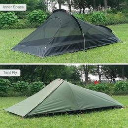 Tents And Shelters Ultralight Outdoor Single Person Camping Tent Water Resistant Aviation Aluminium Support Portable Sleeping Bag
