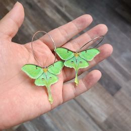 Colorful Butterfly Moth Unusual Acrylic Green Butterfly Wings for Women Girls Funny Statement Vintage Earring Jewelry Diy Making