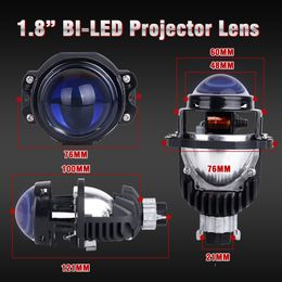 Bi-led Projector Lenses For Headlight Retrofit Blue color Mini Lens LED H4 H7 HB3 HB4 Car Light Accessories Tuning HLXG 1.8 inch