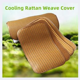 Cooling Pillow Case Summer Cold Bamboo Pillow Covers Special Uniq Helath Plant Braided Rattan Pillowcase