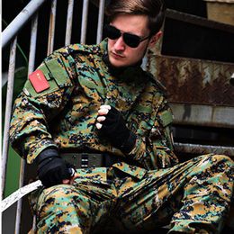 Tactical Military Uniform Shirt+Pants Camo Army Military Combat Uniform Men's Tactical Pants CamouflageAirsoft Hunting Clothes