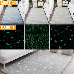 Ultra Soft Fluffy Carpet for Living Room Luminous Shag Rug Faux Fur Non-Slip Printed Floor Carpet Bedroom Kids Baby Room Mats