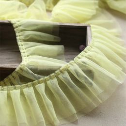 Soft Pleated Double Layer Tulle Lace Clothing Home Textile Fabric Accessories DIY Kids Puff Skirt Ruffle Cuff Sewing Decoration