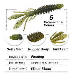 WESTBASS 5PCS Soft Larva Baits 1.8g-2.2g Silicone Shrimp Fishing Lures Rubber Worm Swimbaits Pike Wobblers cebos pesca accessori