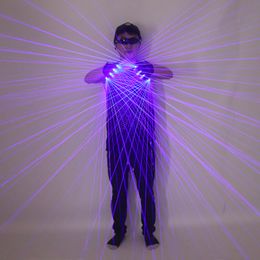 High Quality 2 in 1 Blue Laser Gloves LED Laser Multi-ray Gloves DJ Singer Robot Bar Disco Nightclub Laser Show Props