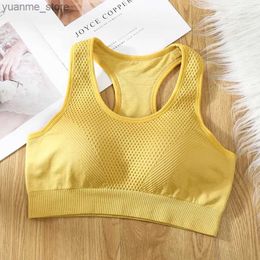 Yoga Outfits Womens sports bra shock-absorbing ventilation chest cushion tube top Camisol yoga gym top seamless chest pack push up underwear Y240410
