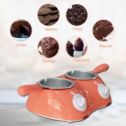 25W Electric Double Pot Chocolate Melting Furnace Two-speed Temperature Adjustment Double Pan Butter Cheese Heating Melting Set