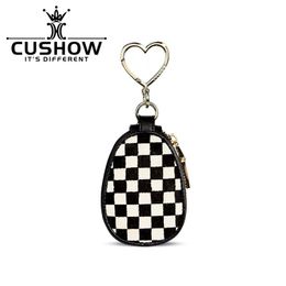 Luxury Design Genuine Horsehair Universal Car Key Case Fob Shell Cover Holder Bag for Car Key Fob/Card/Coin Black-and-White Check / Lepoard Print