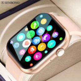 Watches SENBONO 2023 New Women's Smart Watch Bluetooth Call Sport Watch Music Player Fitness Tracker Heart Rate Smartwatch Women Men+BOX