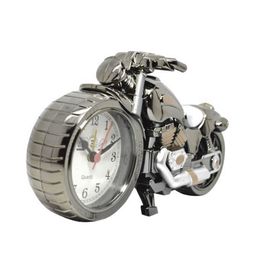 Creative Motorcycle Motorbike Pattern Alarm Clock Desk Clock Creative Home Birthday Gift Cool Clock (Wheel Type was Randomly)