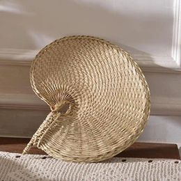 Decorative Figurines Woven Hand Fans Handmade Palm Leaf Fan Quality Straw Use For Wedding Home Decoration