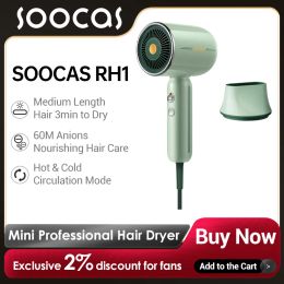 Dryers SOOCAS RH1 Professional Hair Dryer 1600W HighPower Ion Salon Electric Mini Hair Dryer for Home Appliance Personal Styling Tools