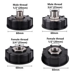 S60x6 Coarse Thread to 1/2" 3/4" Male/Female Thread IBC Water Tank Replacement Adapter Garden Hose Fittings Drain Connector