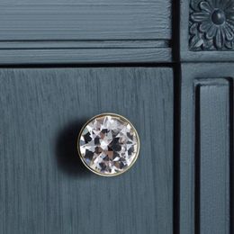 Diamond Shape Design Crystal+brass Clear Cabinet Knob Drawer Pull Handle Kitchen Door Wardrobe Hardware