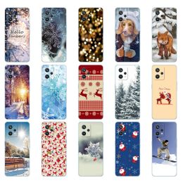 For Realme 9 Pro Plus Case Back Cover For Realme 9 5G 4G Phone Case For Realme 9 Pro+ winter christmas snow tree new year