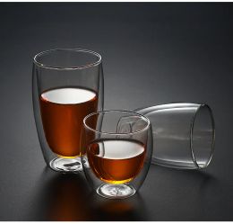 Double Wall Glass Cup Drinkware Heat-resistant Beer Espresso Coffee Cup Set Handmade Beer Mug Whiskey Glass Cups Tea glass