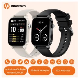 Watches INNOFOVO I82 Bluetooth Call Smart Watch Men Blood Oxygen Body Thermometer Smartwatch Watches for Women 100+ Sports Mode