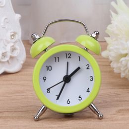 67JE Portable Mini Round Alarm Clock Desktop Table Bedside Clocks Decor