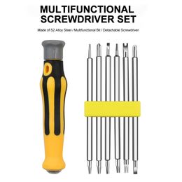 6 In 1 Special-shaped Magnetic Screwdriver Security Tamper Proof Drill Bit Pentagonal Torx Screwdriver Bits Flat Head Hand Tools