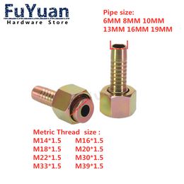 1pcs Withhold Type Tubing High Pressure Hydraulic Fitting Metric M12-M36 to Pipe 6mm-19mm Barbed Tube Joint Connector