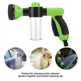 8 In 1 Pressure Hose Nozzle Foam Gun Jet Spray Gun Soap Dispenser Garden Watering Horse Dog Animal Water Gun Car Washing Tools