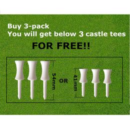 Rubber Golf Tees Driving Range Mat Ball Holder 3 Pcs with Free 3 Pcs Step Down Tee Size 1.5" 2" for Indoor Practice