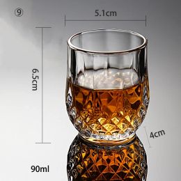 2/4/6/8PCS Crystal Cup Shot Glass Cup Creative Spirits Wine Glass Cup Glasses Party Drinking CharmingThick BottomCup Wine Glass