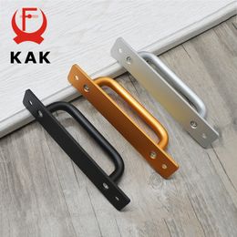 KAK Black Door Handles Aluminium Alloy Kitchen Door Pulls Balcony Bedroom Silver White Furniture Handle Door Hardware