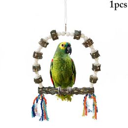 Parrot Swing Anti-Biting Bird Teeth Cleaning Toy Parakeet Perch Pet Climbing Toy Parrot Hanging Toy With Tassel Bird Accessories