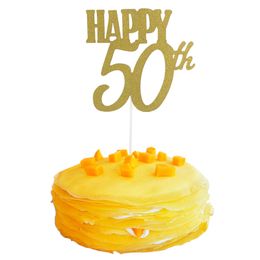 1PC 10 20 30 40 50 60 Happy Birthday Cake Topper Wedding Cake Decorating Supplies for Cake Birthday Party Decors for Adult