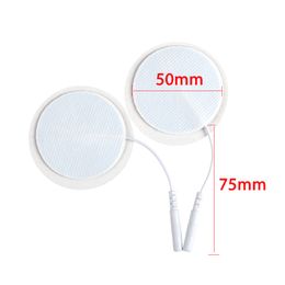 50pcs Body Massager Round Electrode Pads ENS Therapy Electronic Cervical Vertebra Physiotherapy Machine Massage 2mm Plug