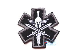 3D Spartan Medic usa Army Tactical Combat Badge Do Know No Harm Embroidered Patch Military Badge Armband Cloth Badges