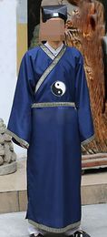 Unisex 2color Tai Chi Clothing Martial Arts Uniforms zen monk Taoist Robe taoism shaolin Monks Kung fu suits