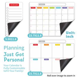 Magnetic Monthly Weekly Planner Calendar Learning Toys Children Self-discipline Whiteboard Chart Fridge Daily Schedule Gifts